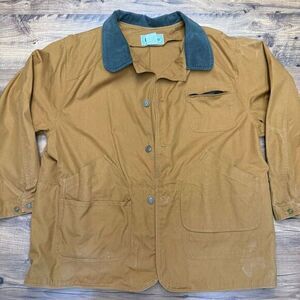 VTG LL Bean CQ93 XL Classic‎ Upland Hunter Field Coat Saddle Bird Pouch Corduroy